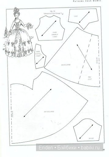Платье "Антуанетта" 1:12 плюс выкройка