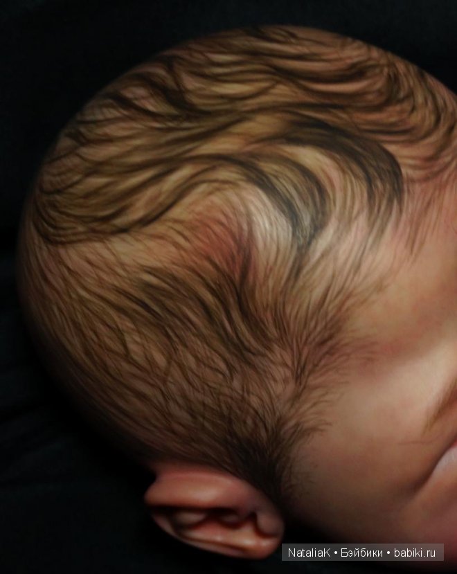 Пример росписи волос кукол реборн