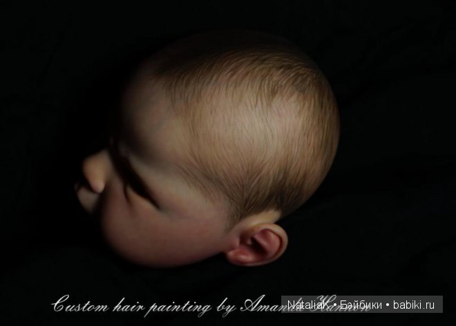 Пример росписи волос кукол реборн