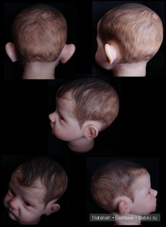 Пример росписи волос кукол реборн