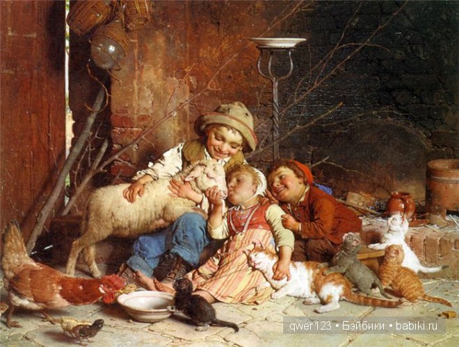 Милые Дети и животные в классической живописи