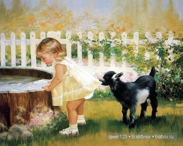 Милые Дети и животные в классической живописи