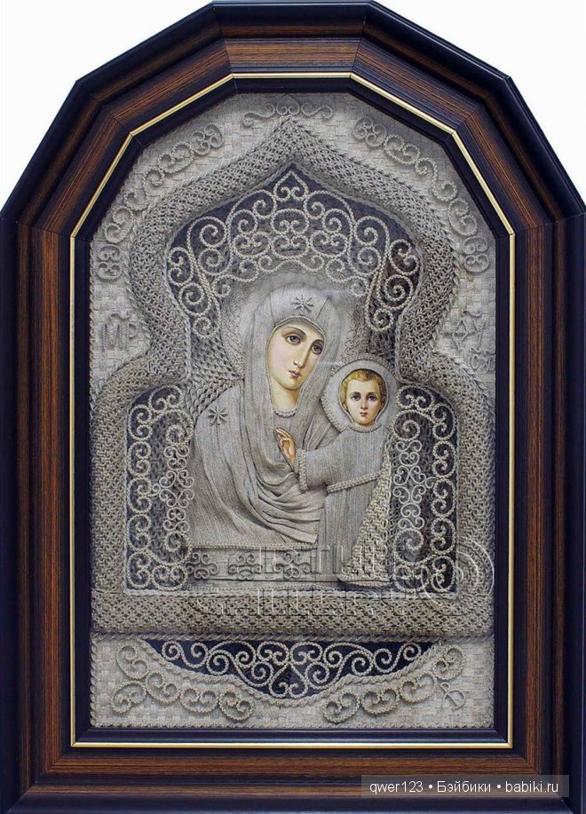 Льняные иконы в технике макраме от Владимира Денщикова