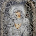 Льняные иконы в технике макраме от Владимира Денщикова