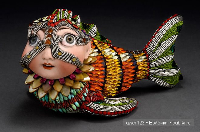 "Вторая жизнь старых кукол"-скульптуры из бисера от Бетти Янгквист(США)