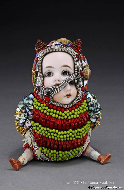 "Вторая жизнь старых кукол"-скульптуры из бисера от Бетти Янгквист(США)