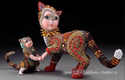 "Вторая жизнь старых кукол"-скульптуры из бисера от Бетти Янгквист(США)