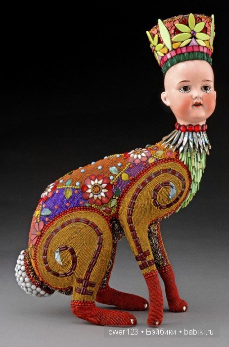 "Вторая жизнь старых кукол"-скульптуры из бисера от Бетти Янгквист(США)