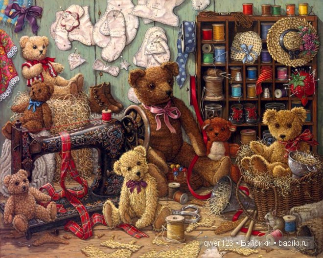 Уютные плюшевые мишки в картинах Janet Kruskamp (Финляндия)