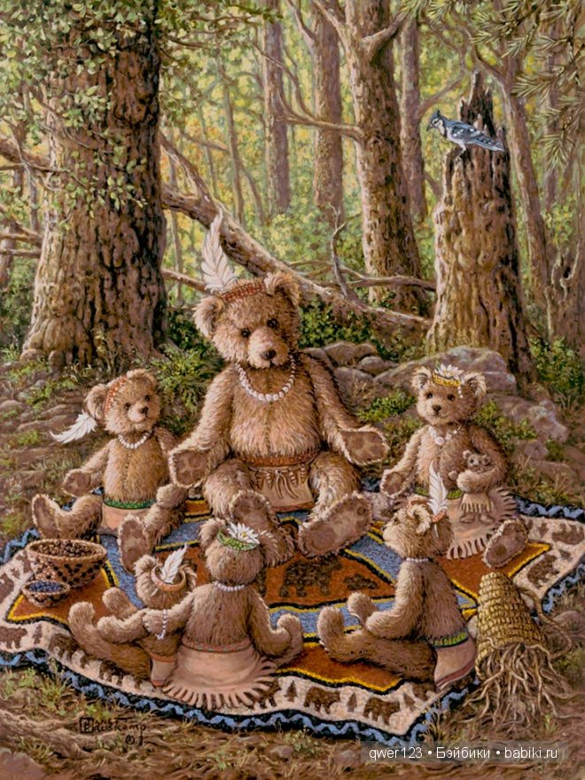 Уютные плюшевые мишки в картинах Janet Kruskamp (Финляндия)