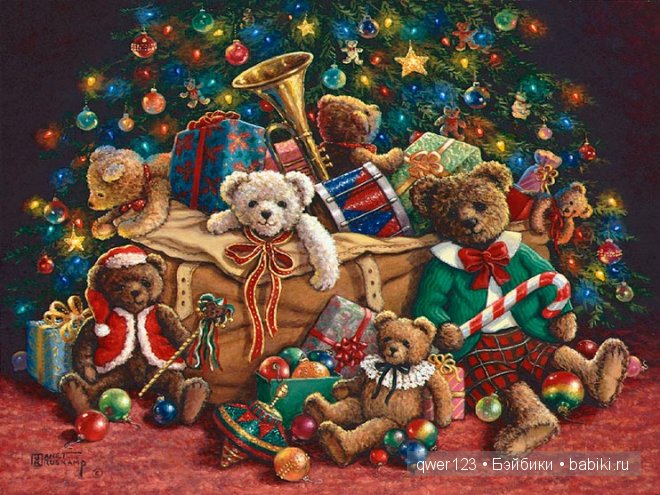 Уютные плюшевые мишки в картинах Janet Kruskamp (Финляндия)