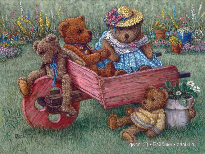 Уютные плюшевые мишки в картинах Janet Kruskamp (Финляндия)