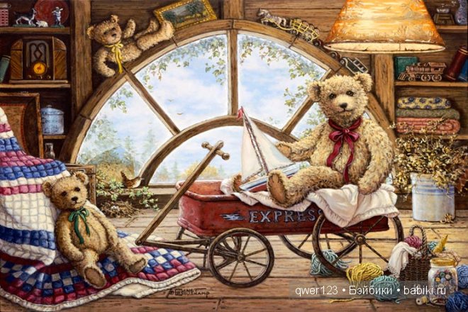 Уютные плюшевые мишки в картинах Janet Kruskamp (Финляндия) (фото 7)