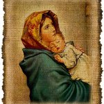 Картинки в ретро стиле на мешковине
