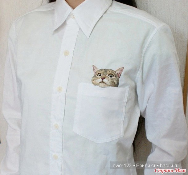 Вышивка гладью. Карманные котики от Хироко Кубота (Hiroko Kubota) (Япония)