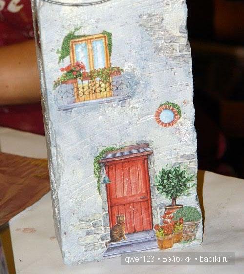 Бывает и такое-Декупаж на кирпиче (фото 8)