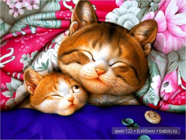 Иллюстратор Makoto Muramatsu (Япония) и её кошки