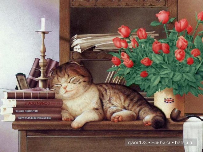 Иллюстратор Makoto Muramatsu (Япония) и её кошки