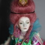 Фарфоровая шарнирная кукла "Червонная королева из страны чудес", Natasha Yaskova