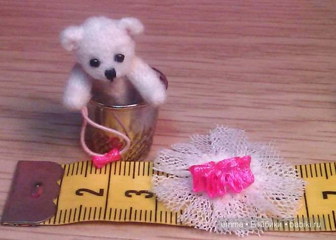 Мини медвежонок Стефания или Дюймовочка на новый лад! Авторская игрушка (фото 7)
