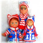 Комплекты теплой одежды "Кис, кис, мяяяу" для паолочек (32 см), Кукол Готц (50 см) и фейсинок.