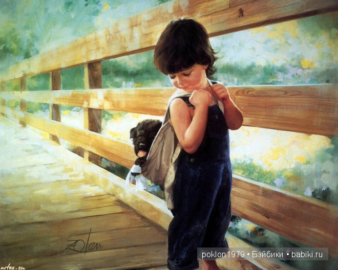 Счастливые дети в живописи американского художника Дональда Золана (Donald Zolan)