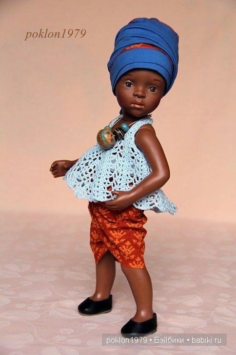 Сокровище из Африки. Игровые куклы Petitcollin. Minouche 35 см. Три образа для Самиры