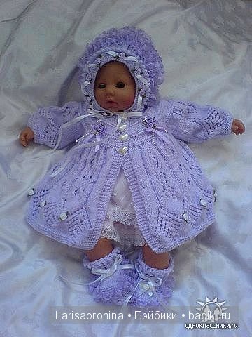 Красивая вязаная одежда для реборняток - 2
