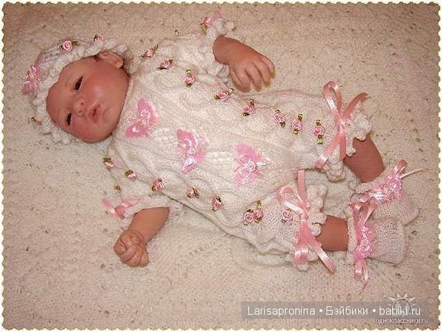 Красивая вязаная одежда для реборняток - 2