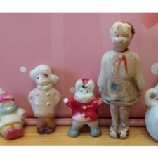 Набор игрушек Зима и пионерка колкий пластик СССР