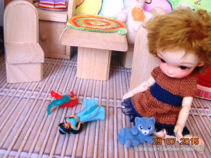 Айкин мастер класс - кроватка для куклы из корзиночки (фото 4)