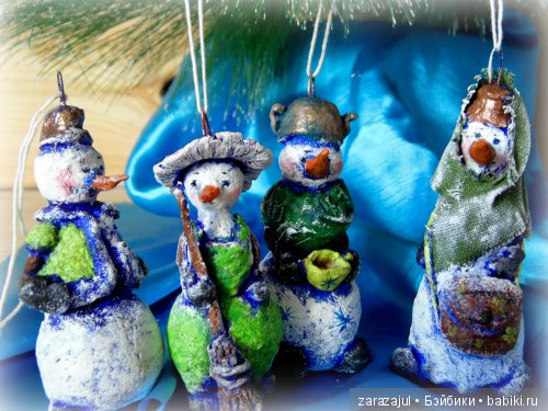 Елочные игрушки из папье-маше