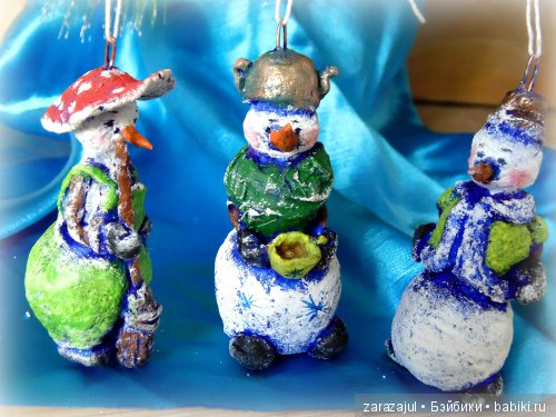 Елочные игрушки из папье-маше