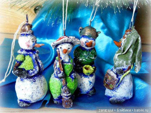 Елочные игрушки из папье-маше