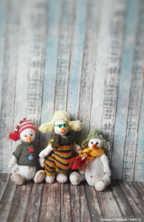 Снеговики продолжаются — Текстильные игрушки и примитивы: кофейные (фото 4)
