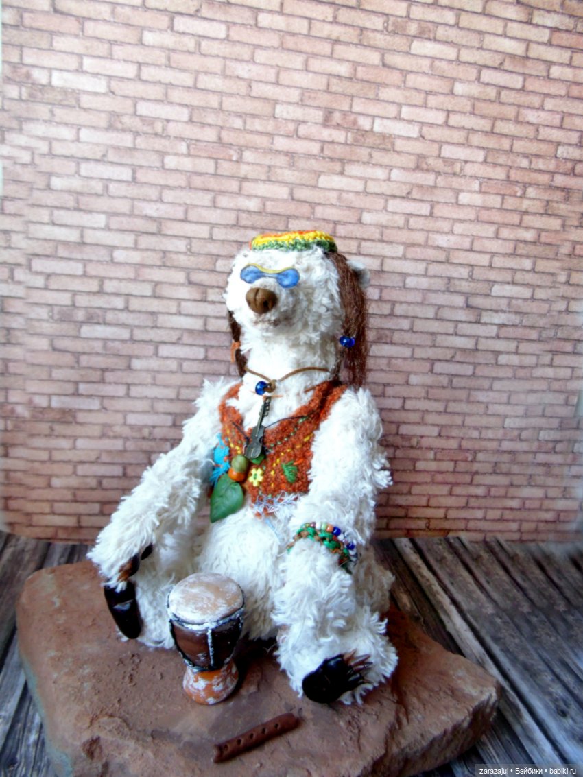 Медведь хиппи — Авторские мишки Тедди и друзья: фото (фото 3)