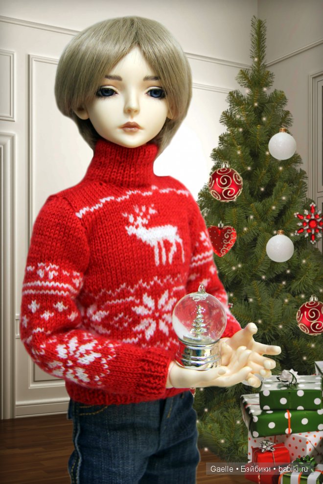Новогодний свитер для куклы БЖД (фото 2)
