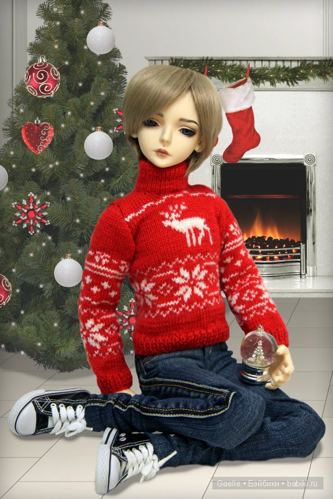Новогодний свитер для куклы БЖД (фото 6)