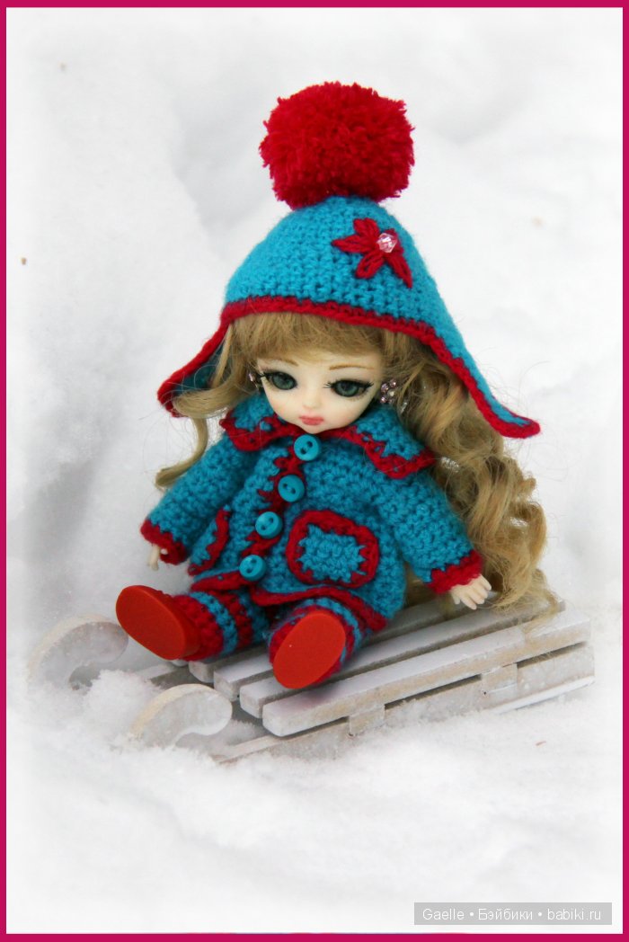 Снежные игры. Зимний нарядик для малышки бжд