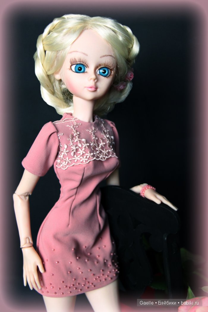 Нежная роза. Платье для куклы "Звезда подиума" (фото 7)