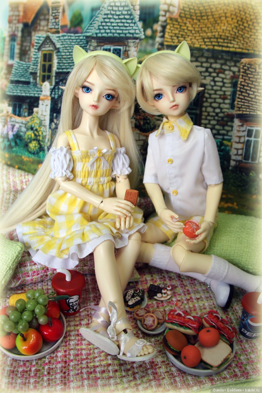 Воспоминания о лете. Солнечный пикник двойняшек BJD (фото 6)
