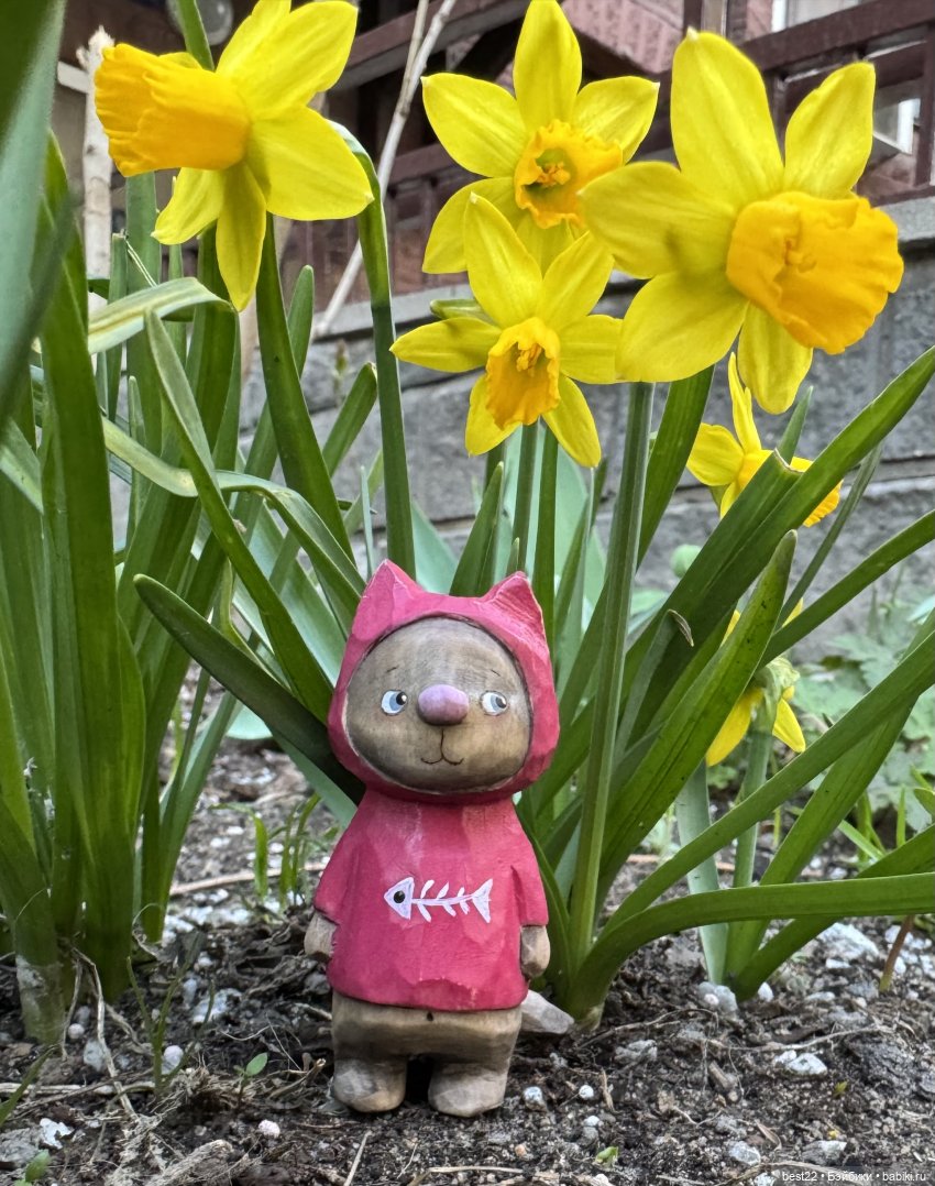 Первая весна Мяуса | Бэйбики Первая весна Мяуса — Авторские игрушки из дерева: резьба (фото 8)