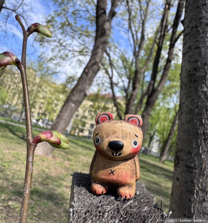Медвежонок Мики — Авторские игрушки из дерева: резьба