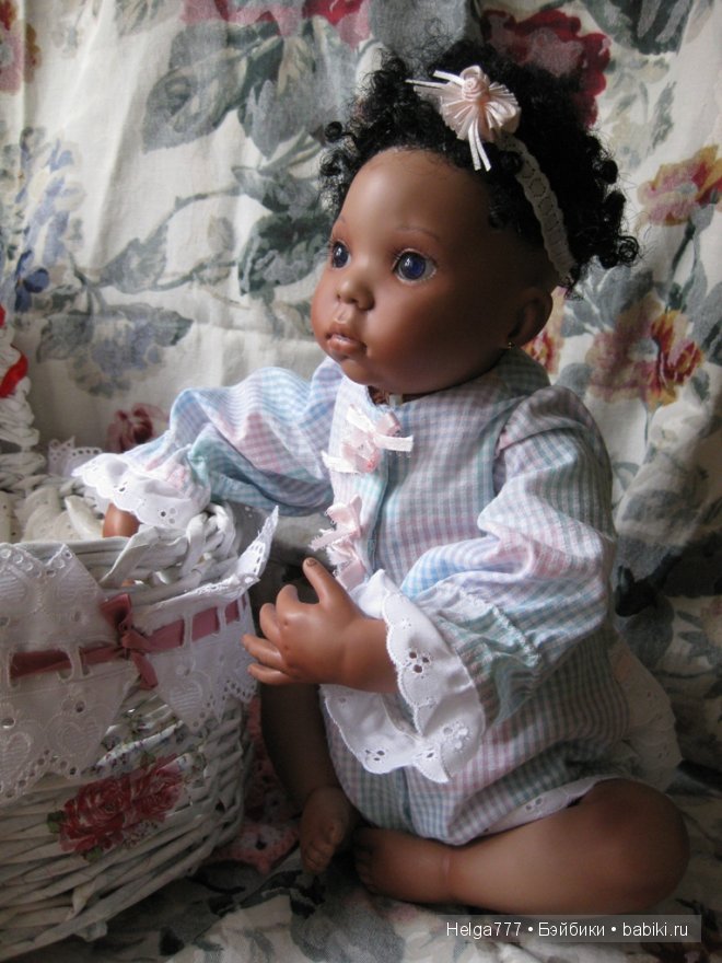 Фарфоровая кукла африканочка от Донны Руберт