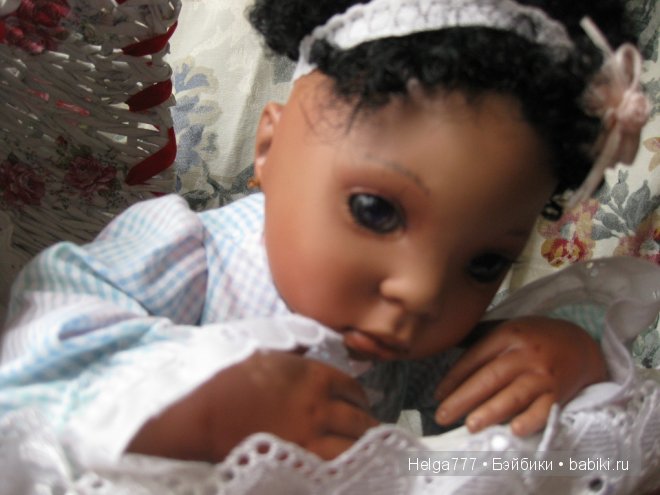 Фарфоровая кукла африканочка от Донны Руберт (фото 6)