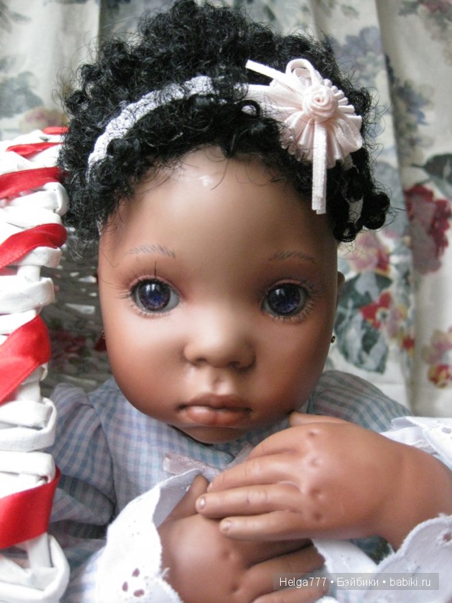 Фарфоровая кукла африканочка от Донны Руберт (фото 7)