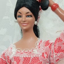 Винтажная кукла . Испания. Танцовщица фламенко