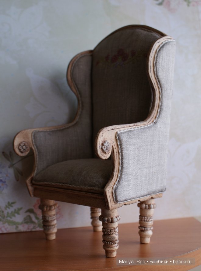 Кресло для куклы в стиле шебби-шик (фото 6)