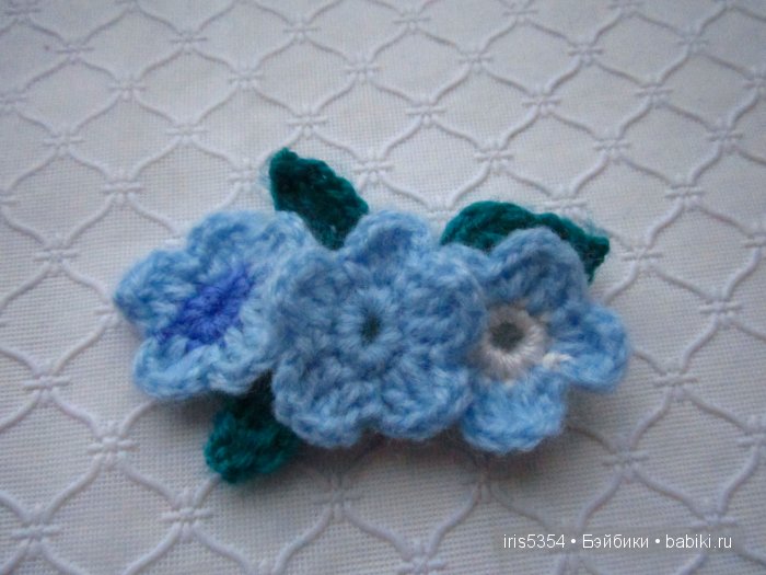 заколка с незабудками для куклы своими руками