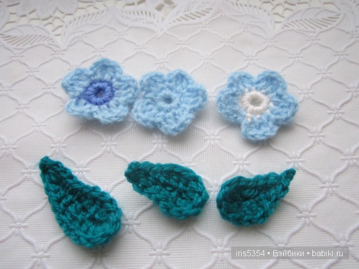 заколка с незабудками для куклы своими руками